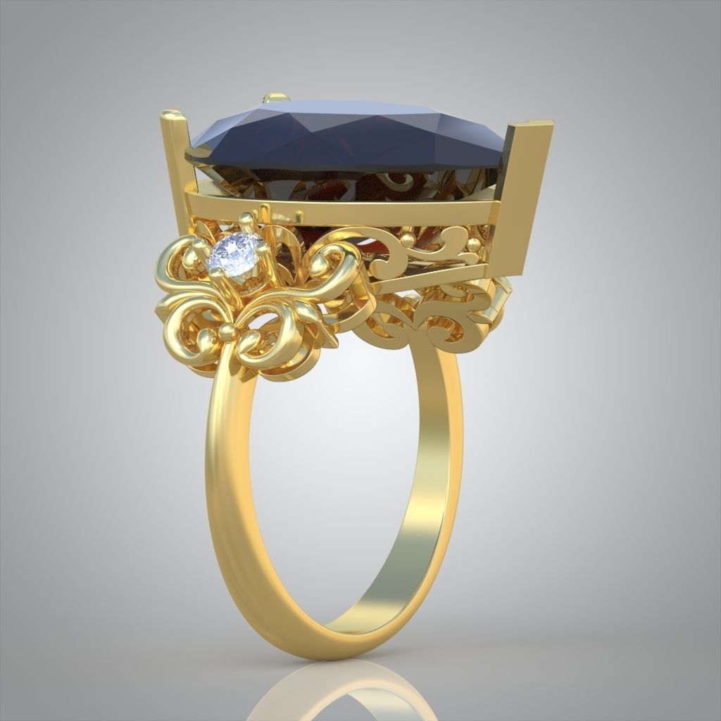 Diamond ring 0595 3D printable model14 3D print model_4