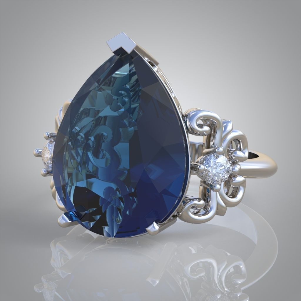 Diamond ring 0595 3D printable model14 3D print model_6