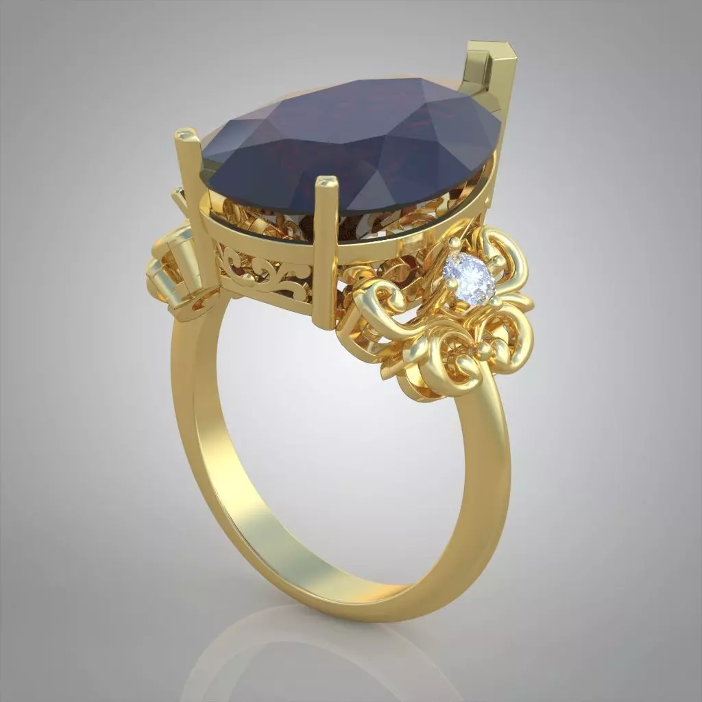 Diamond ring 0595 3D printable model14 3D print model_0