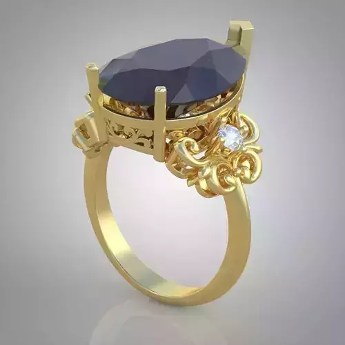 Diamond ring 0595 3D printable model14