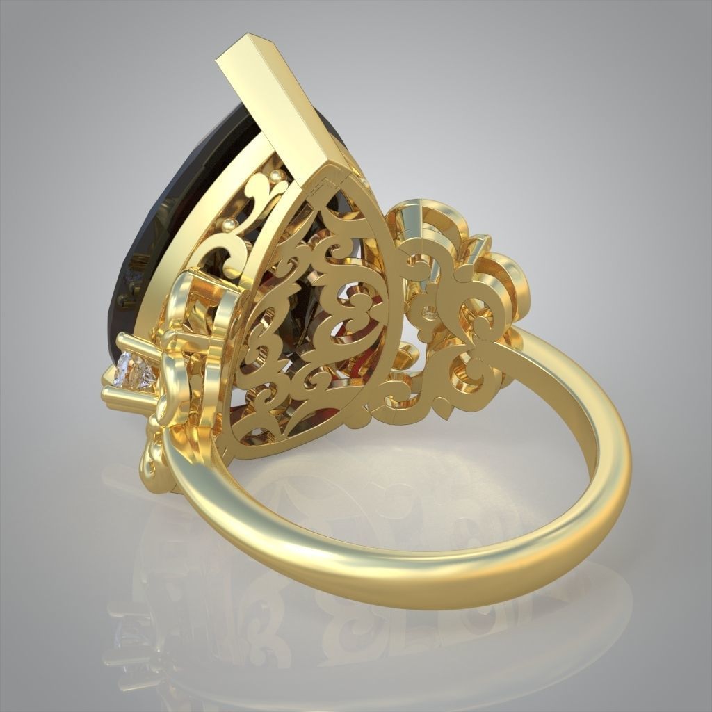 Diamond ring 0595 3D printable model14 3D print model_11