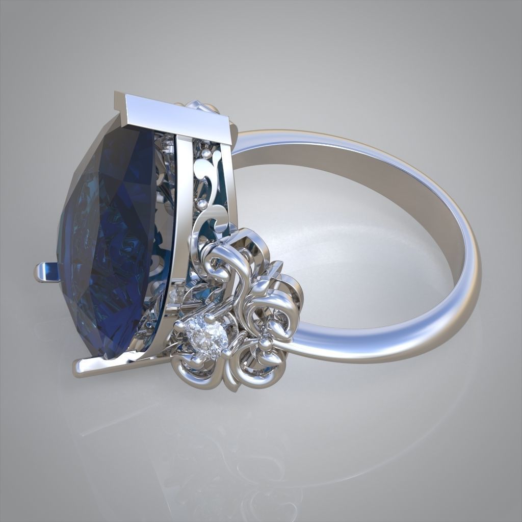 Diamond ring 0595 3D printable model14 3D print model_9