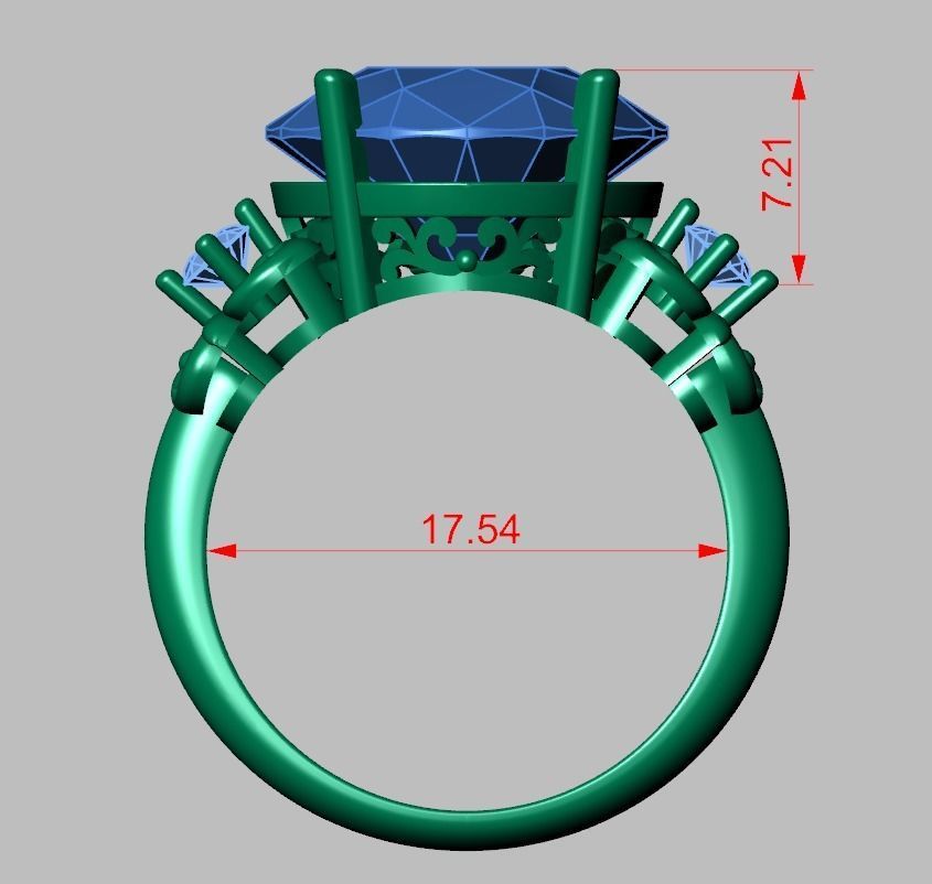 Diamond ring 0595 3D printable model14 3D print model_13