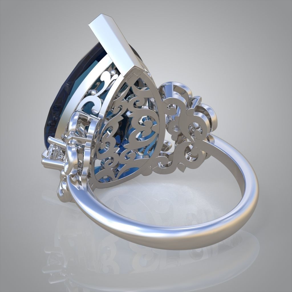 Diamond ring 0595 3D printable model14 3D print model_10