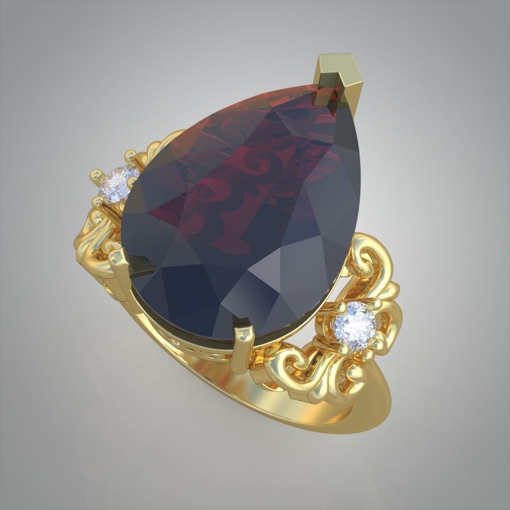 Diamond ring 0595 3D printable model14 3D print model_2