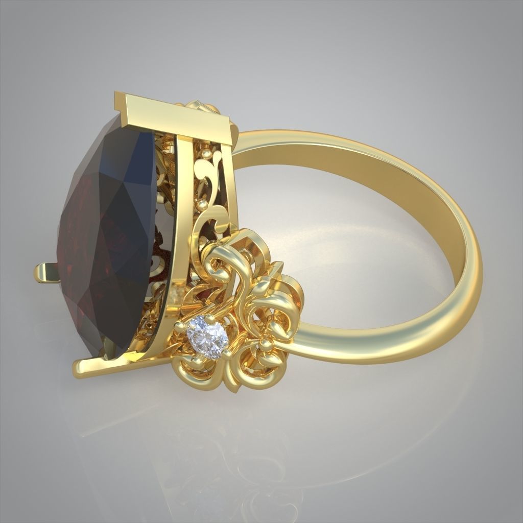 Diamond ring 0595 3D printable model14 3D print model_8