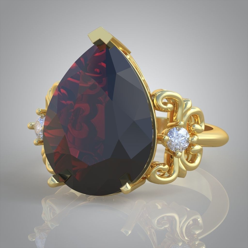 Diamond ring 0595 3D printable model14 3D print model_7