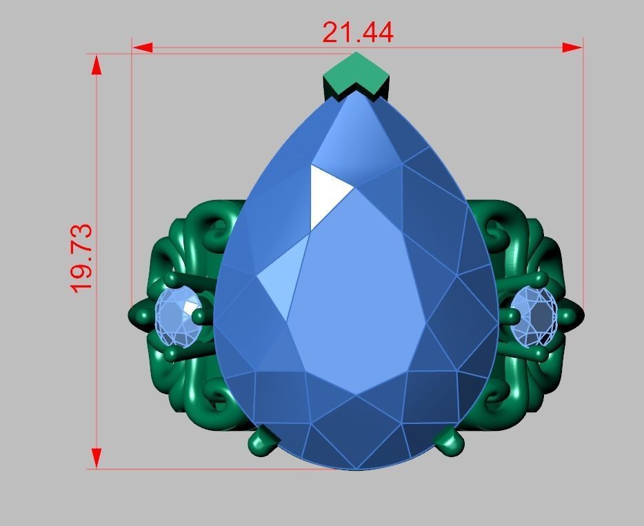 Diamond ring 0595 3D printable model14 3D print model_15