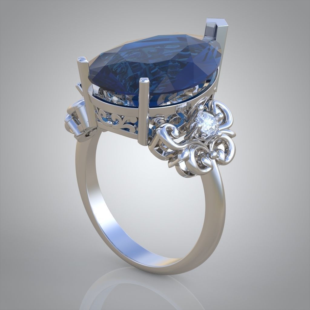 Diamond ring 0595 3D printable model14 3D print model_1