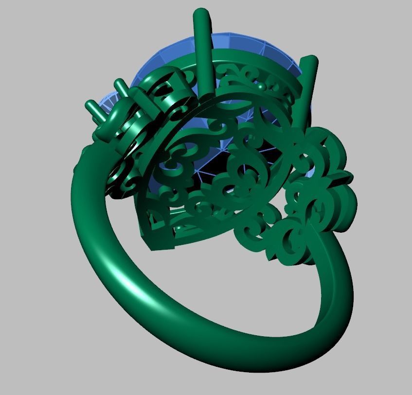 Diamond ring 0595 3D printable model14 3D print model_16