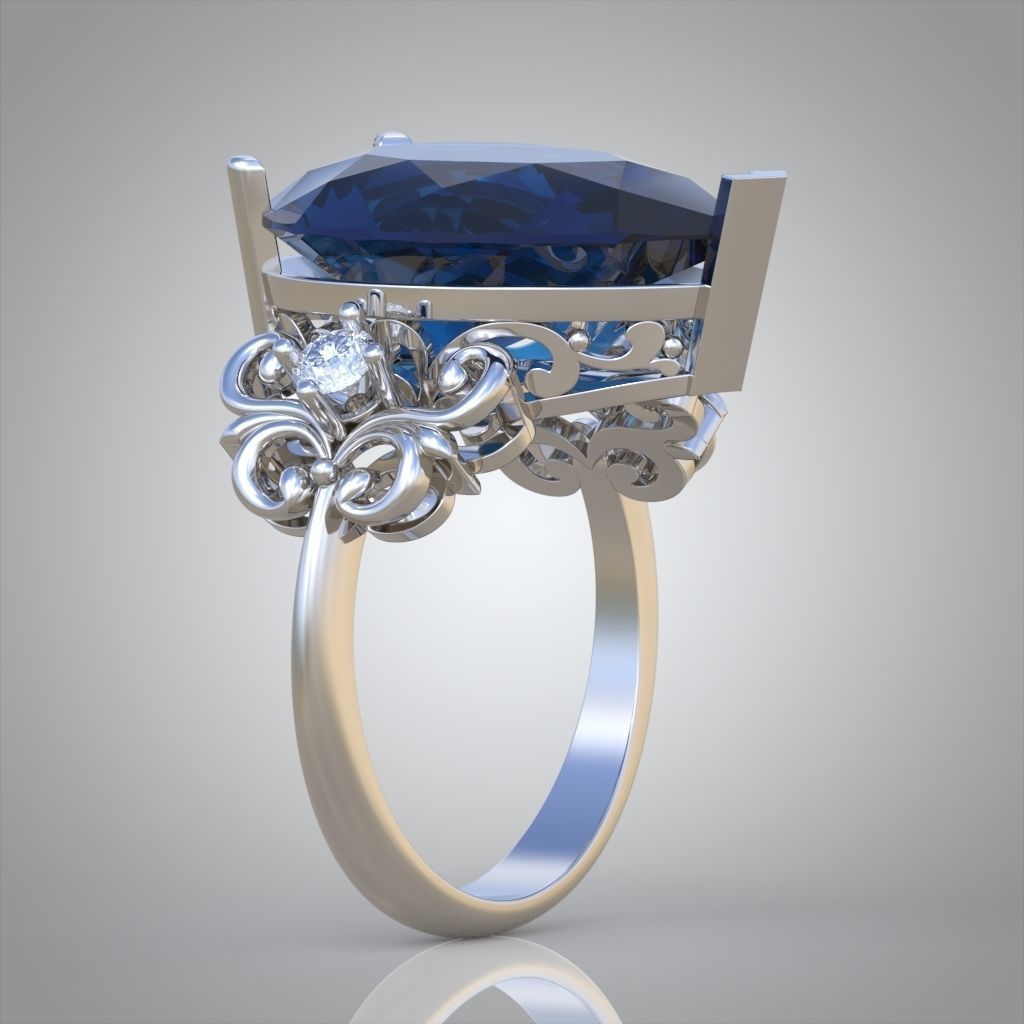 Diamond ring 0595 3D printable model14 3D print model_5