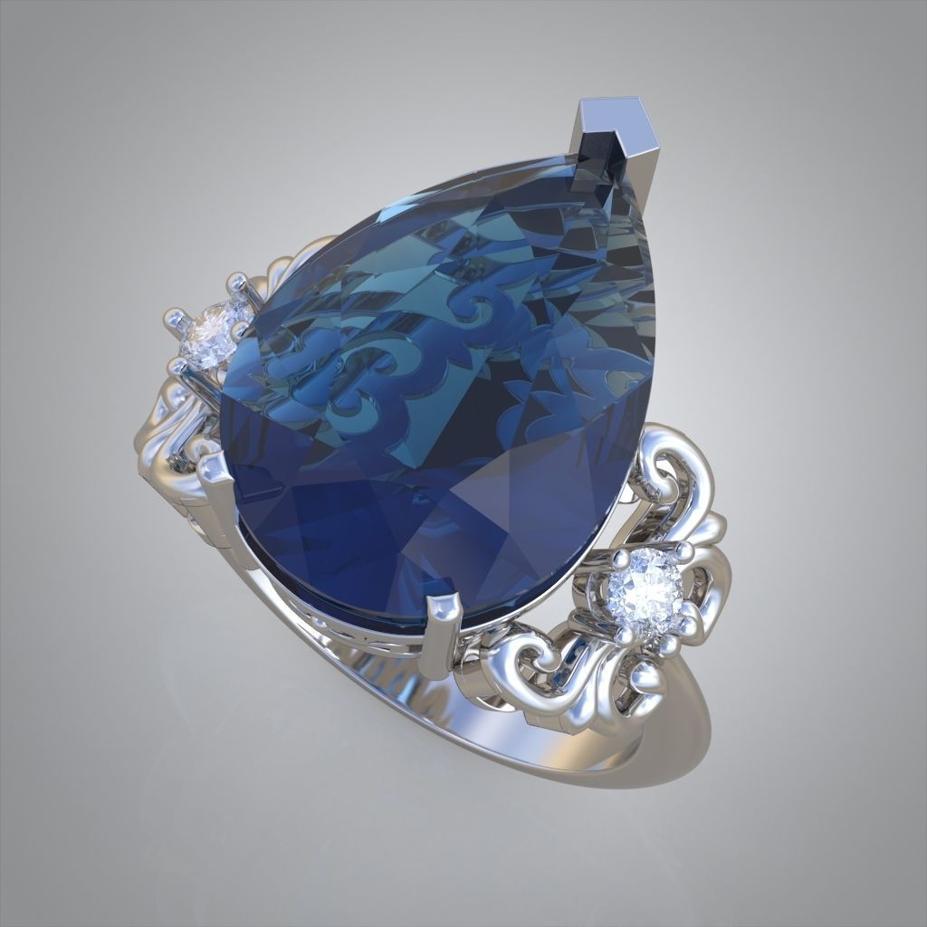 Diamond ring 0595 3D printable model14 3D print model_3