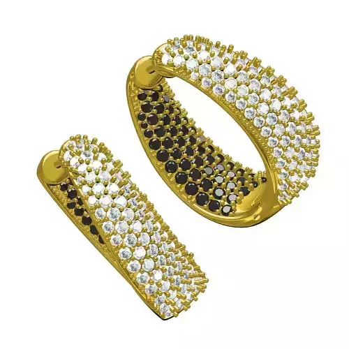 Black and White Diamond Crossover Earring