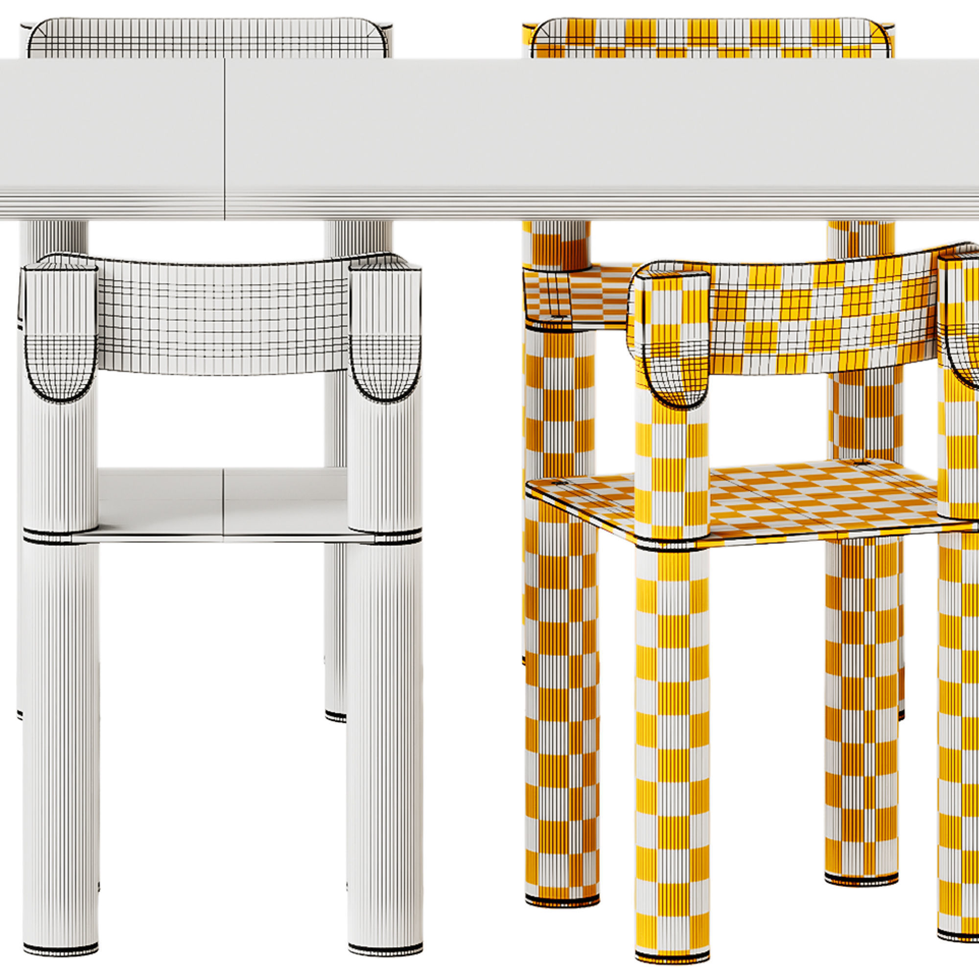 COMMUNE Medium Table and SILO Chair by Found 3D model_8