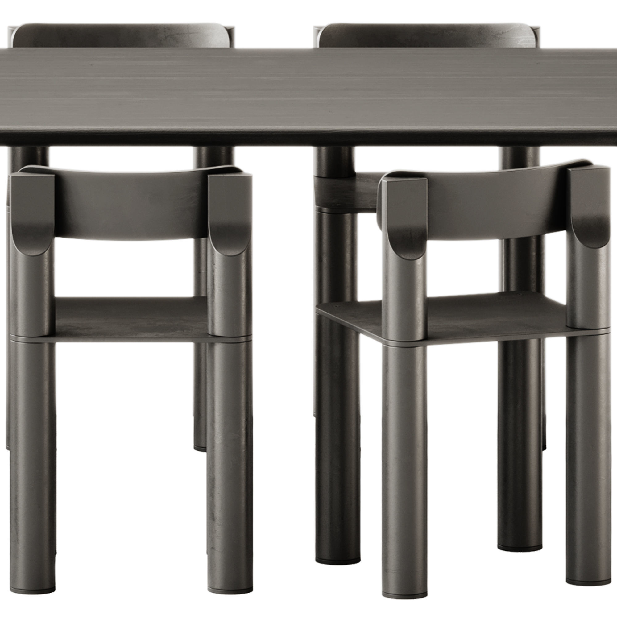 COMMUNE Medium Table and SILO Chair by Found 3D model_5