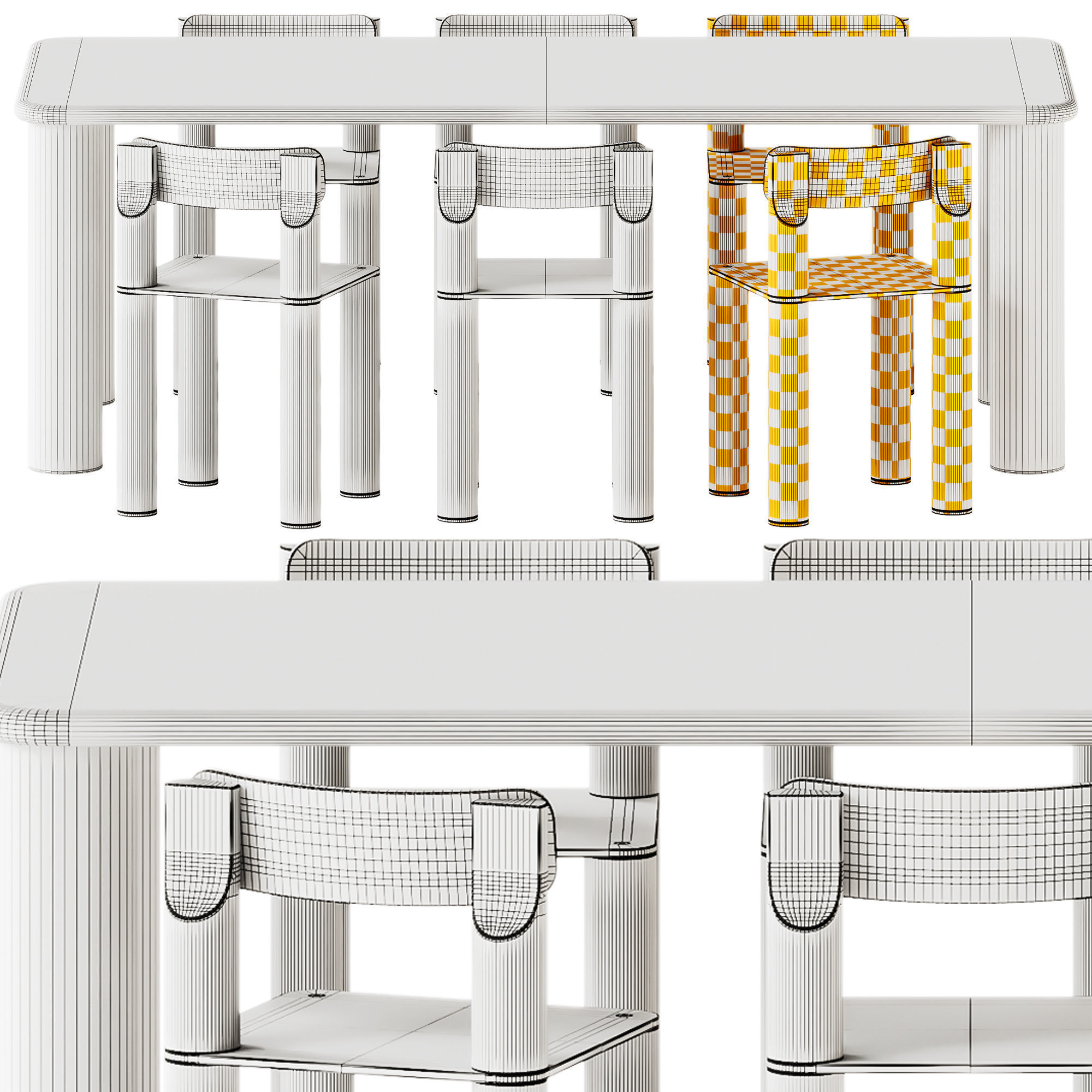 COMMUNE Medium Table and SILO Chair by Found 3D model_7