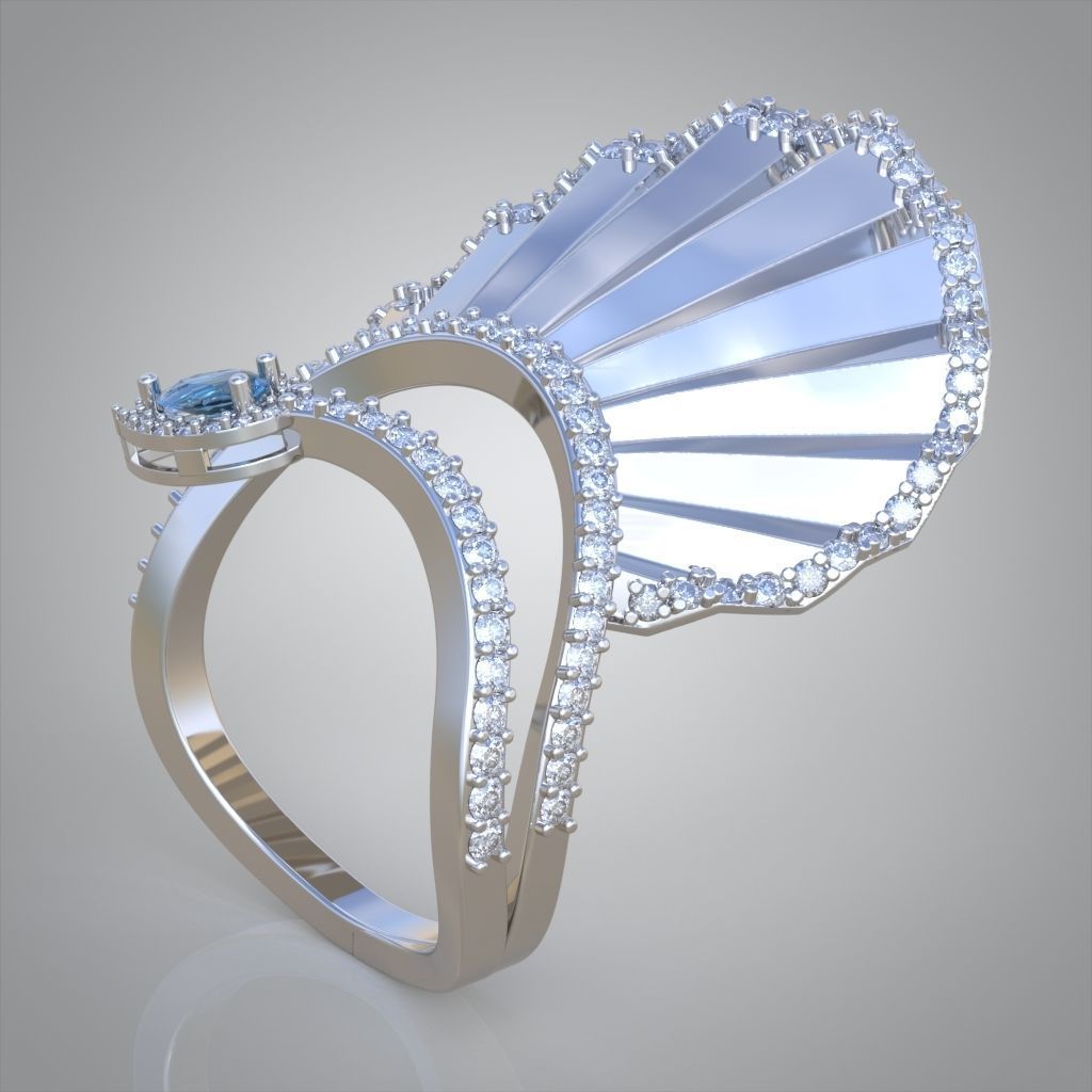 Diamond ring 0596 3D printable model9 3D print model_5