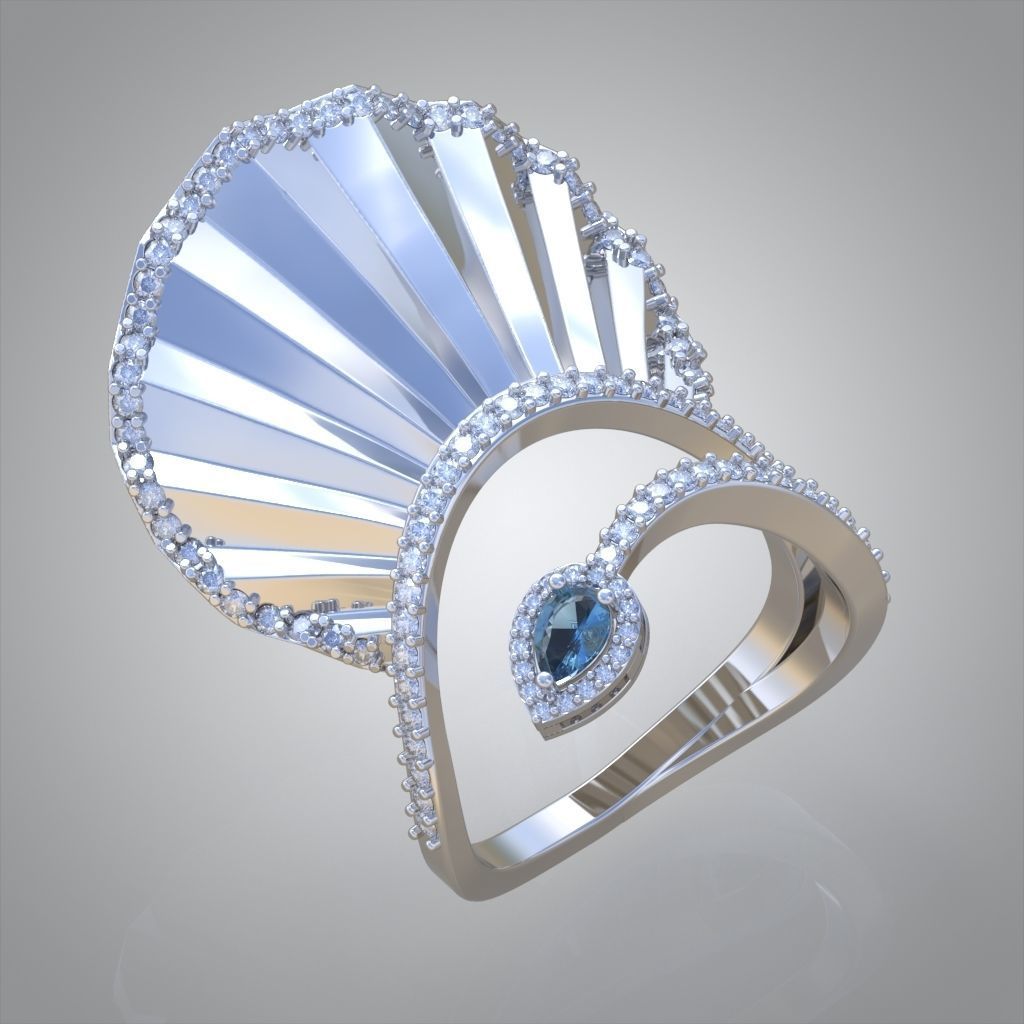 Diamond ring 0596 3D printable model9 3D print model_1