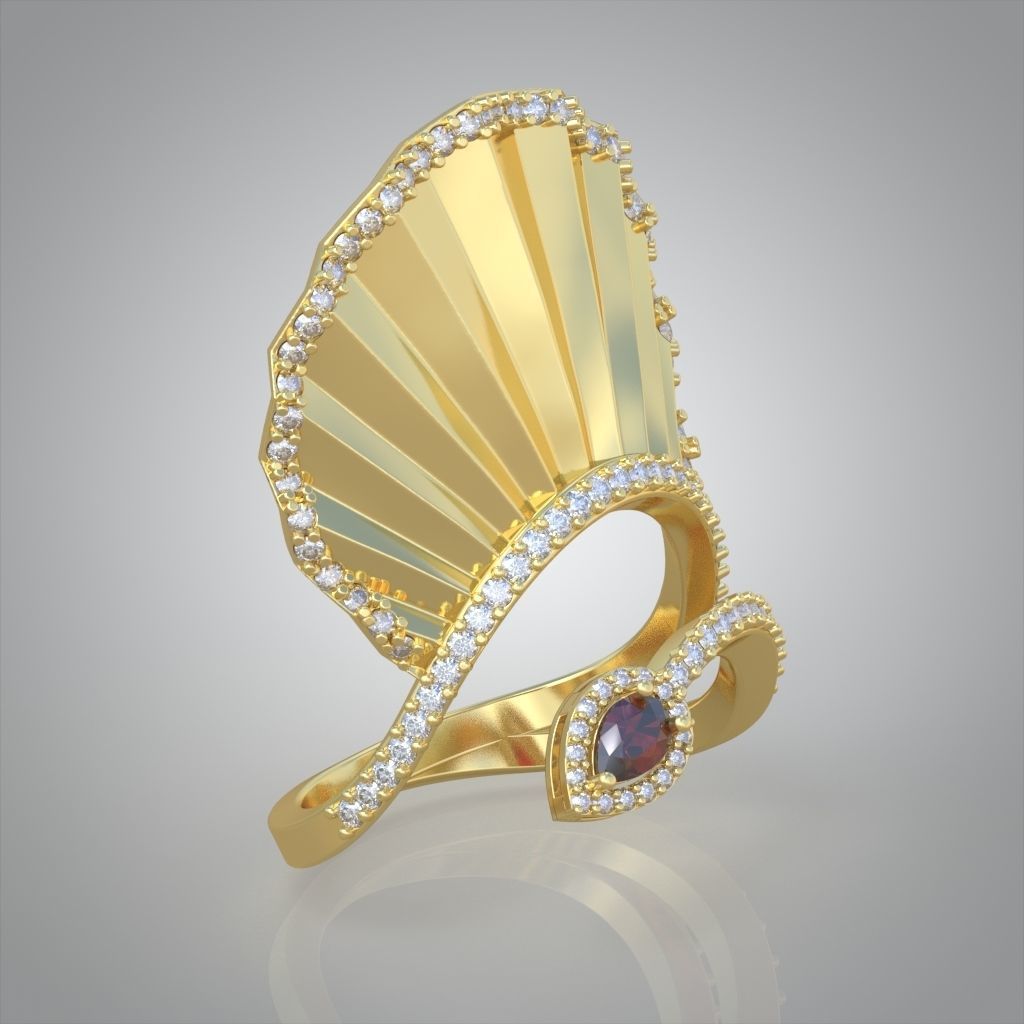 Diamond ring 0596 3D printable model9 3D print model_8