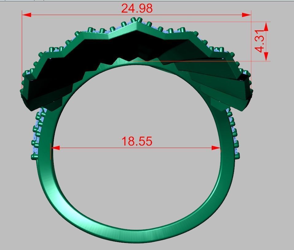 Diamond ring 0596 3D printable model9 3D print model_15