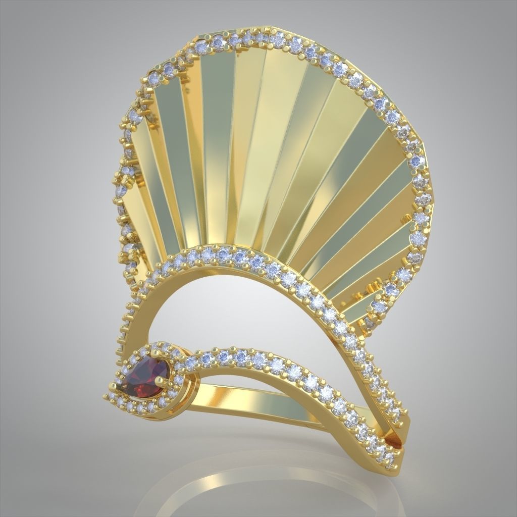 Diamond ring 0596 3D printable model9 3D print model_7