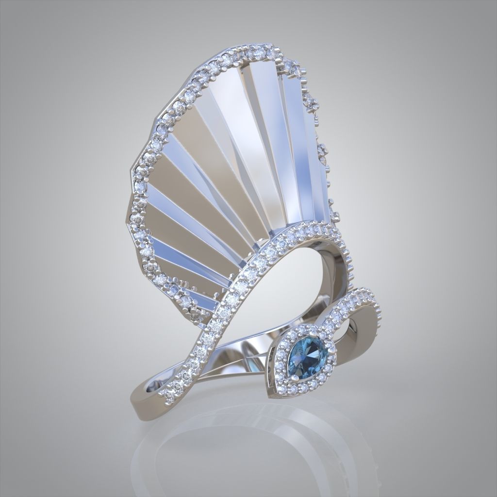 Diamond ring 0596 3D printable model9 3D print model_9