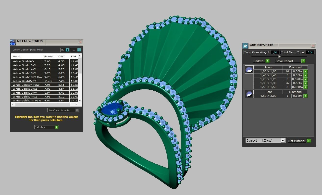 Diamond ring 0596 3D printable model9 3D print model_18