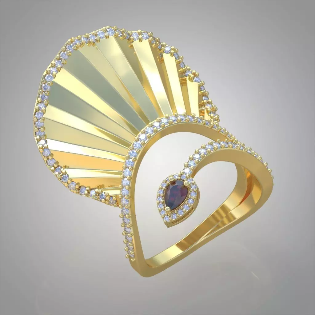 Diamond ring 0596 3D printable model9 3D print model_0