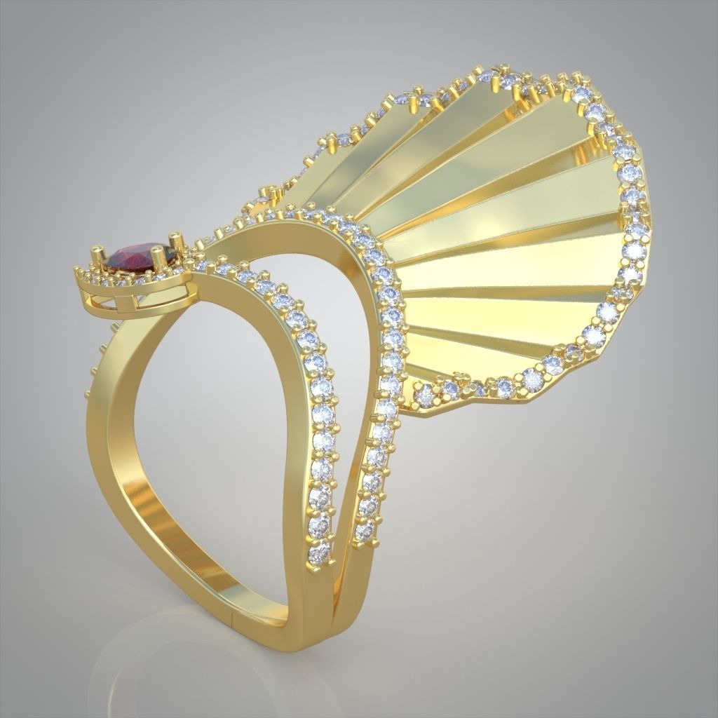 Diamond ring 0596 3D printable model9 3D print model_4