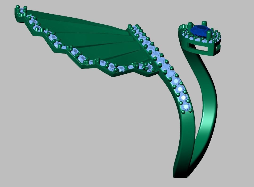 Diamond ring 0596 3D printable model9 3D print model_13