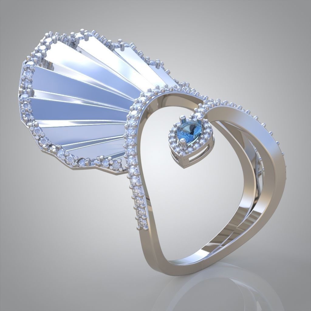 Diamond ring 0596 3D printable model9 3D print model_2