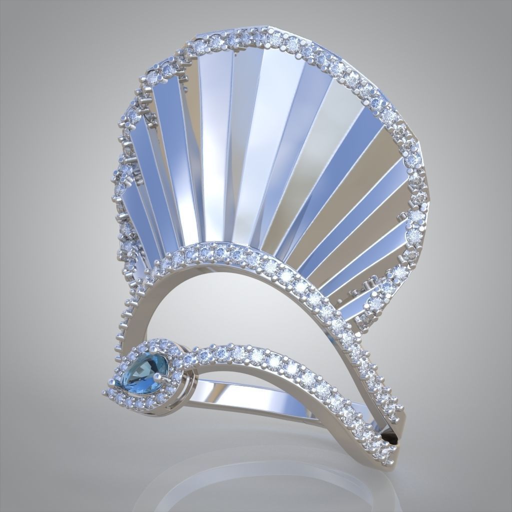 Diamond ring 0596 3D printable model9 3D print model_6