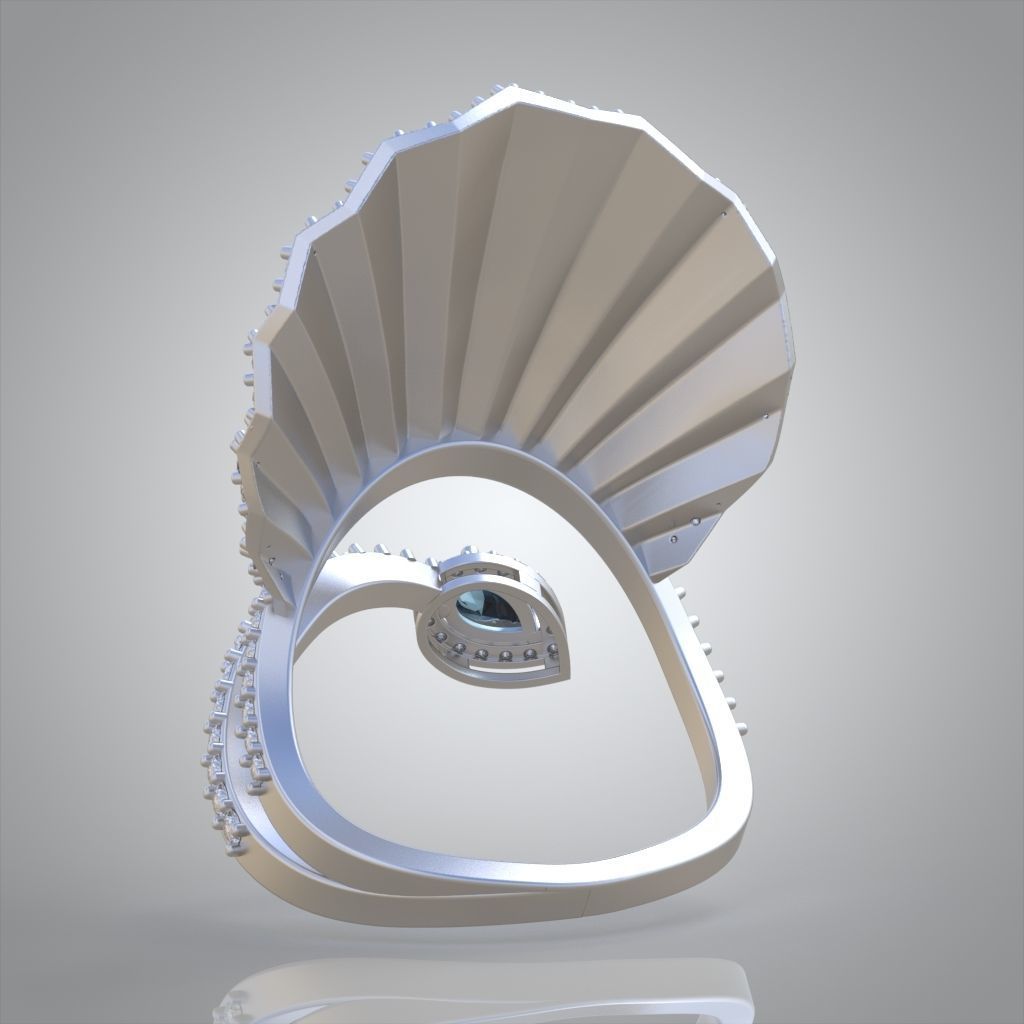 Diamond ring 0596 3D printable model9 3D print model_10