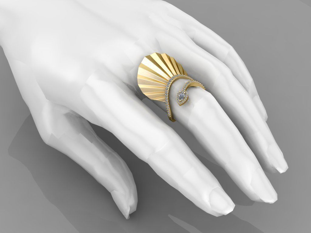 Diamond ring 0596 3D printable model9 3D print model_12