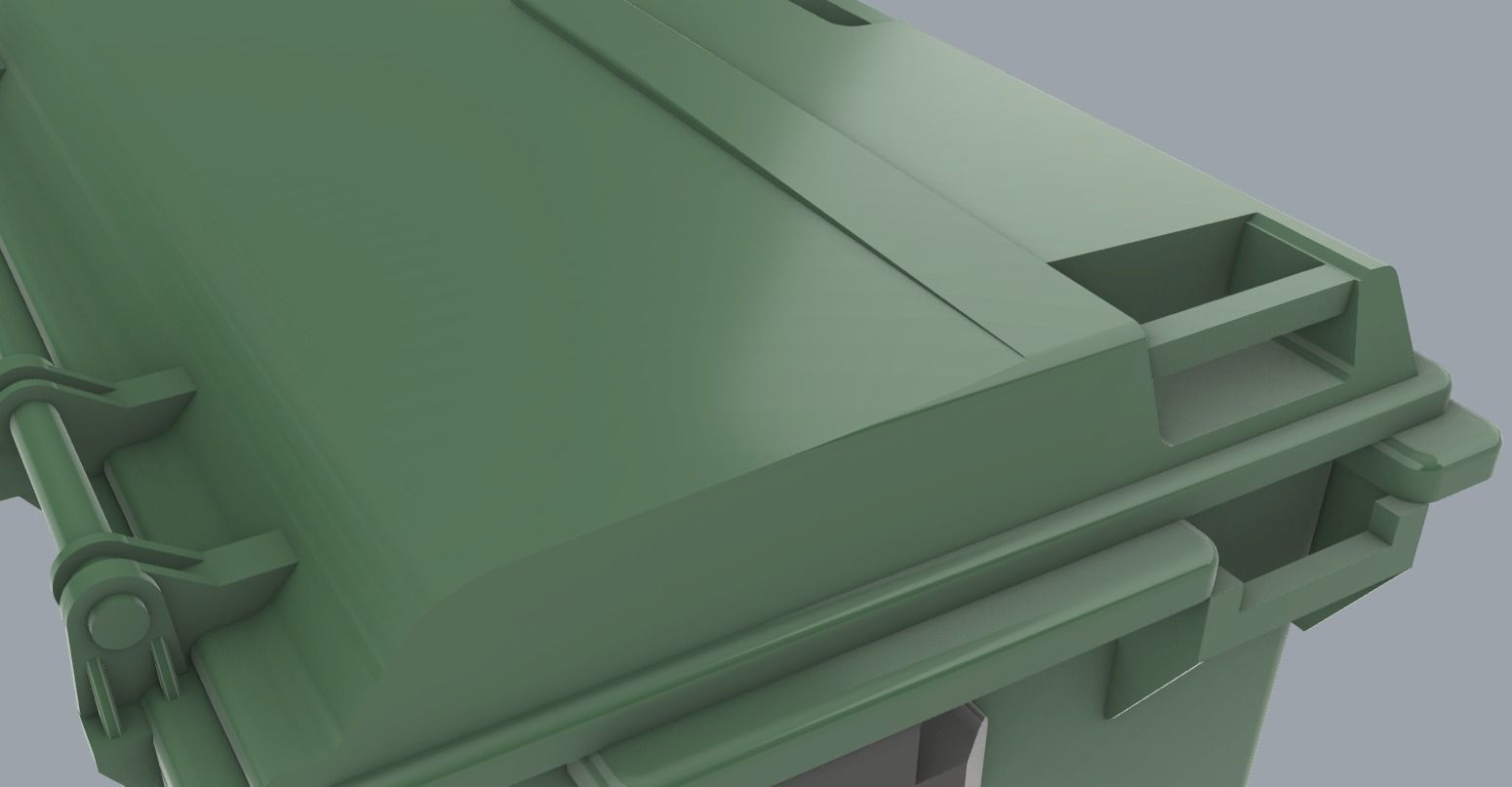 Weber Mobile Waste Container Garbage Dumpster Low-poly 3D model_10