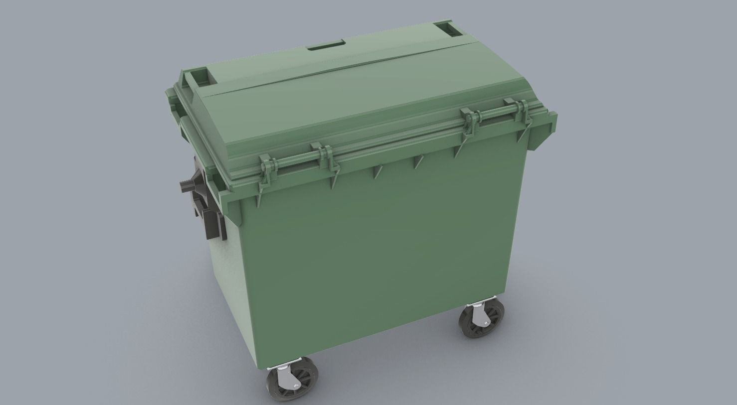 Weber Mobile Waste Container Garbage Dumpster Low-poly 3D model_4