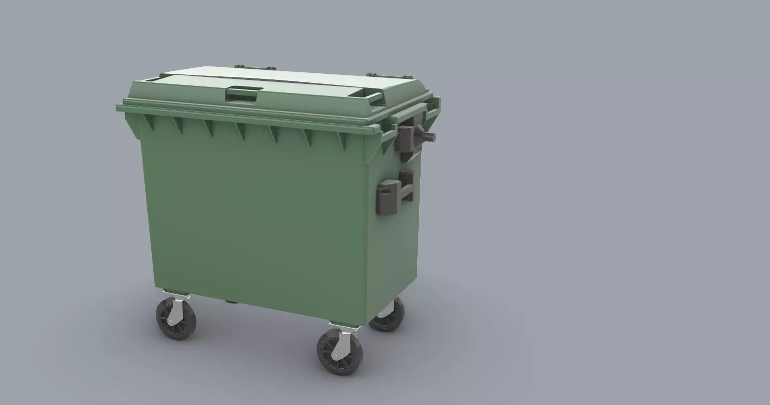 Weber Mobile Waste Container Garbage Dumpster Low-poly 3D model_0
