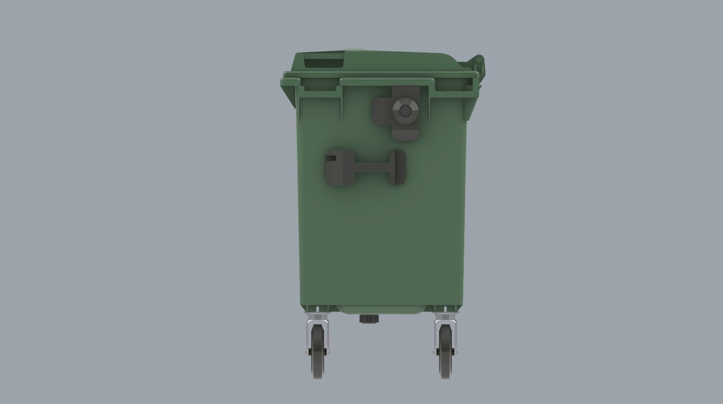 Weber Mobile Waste Container Garbage Dumpster Low-poly 3D model_15