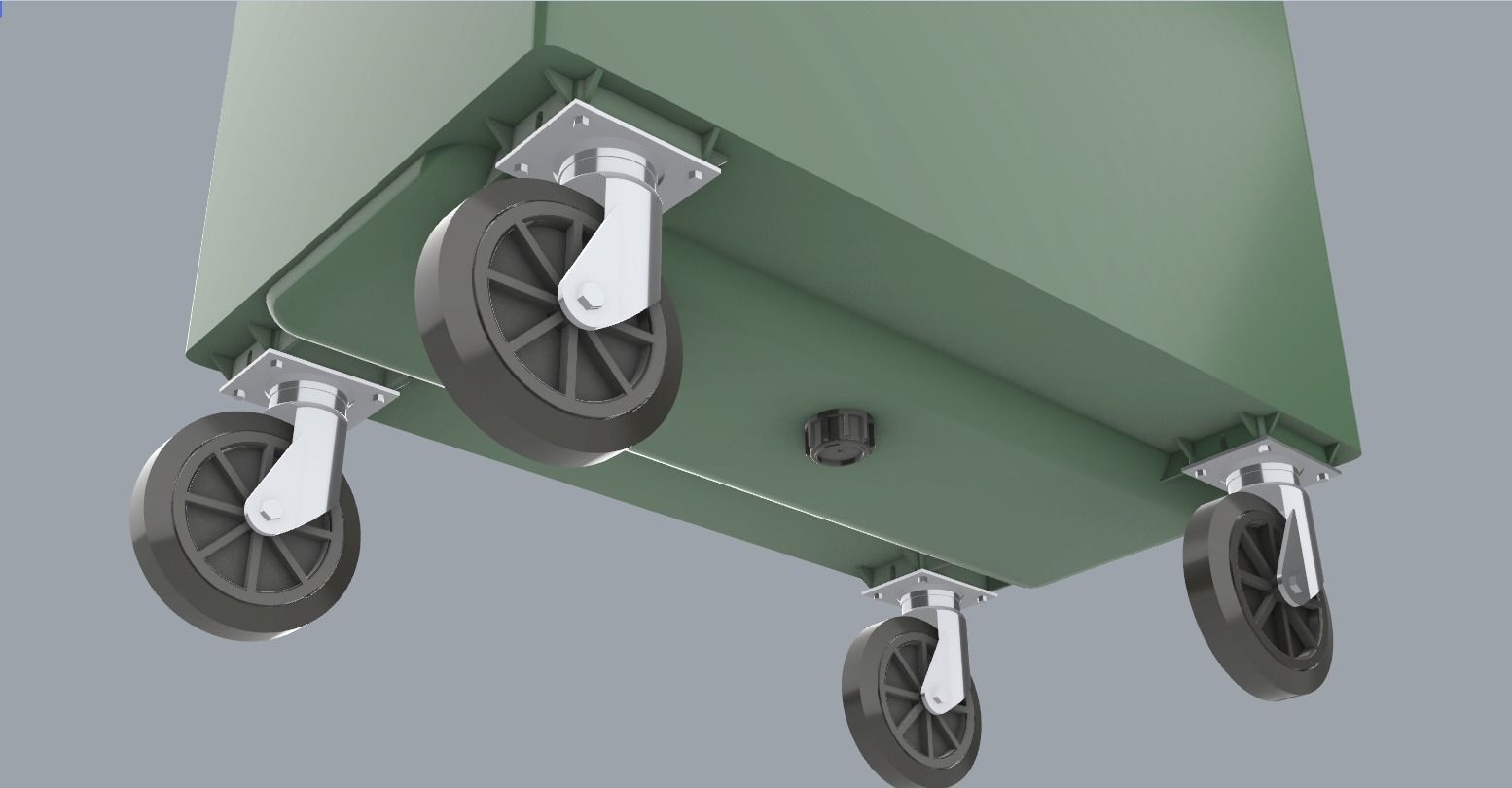 Weber Mobile Waste Container Garbage Dumpster Low-poly 3D model_11