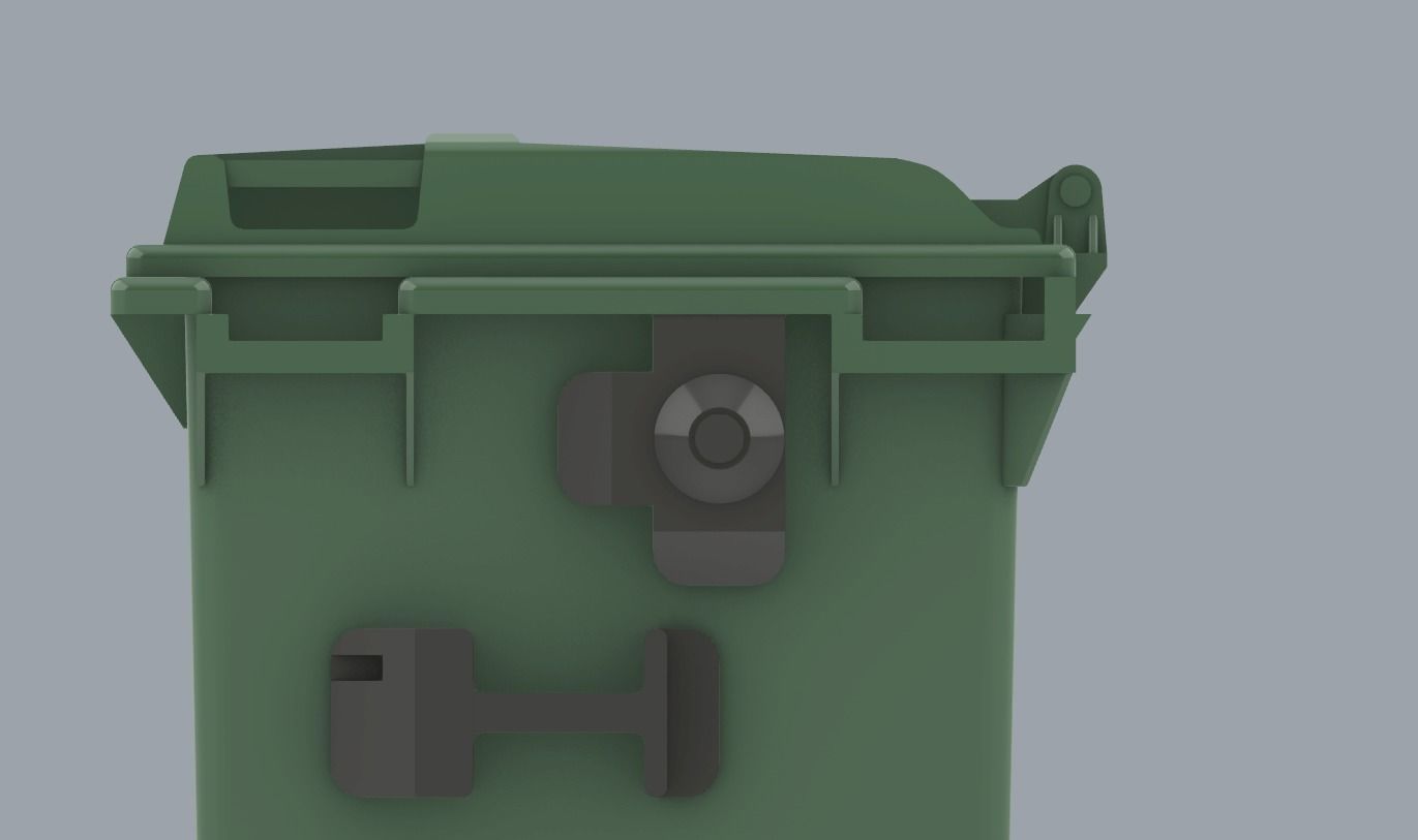 Weber Mobile Waste Container Garbage Dumpster Low-poly 3D model_16