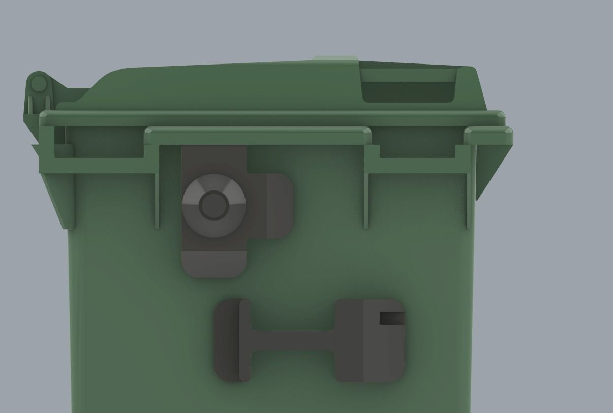 Weber Mobile Waste Container Garbage Dumpster Low-poly 3D model_18