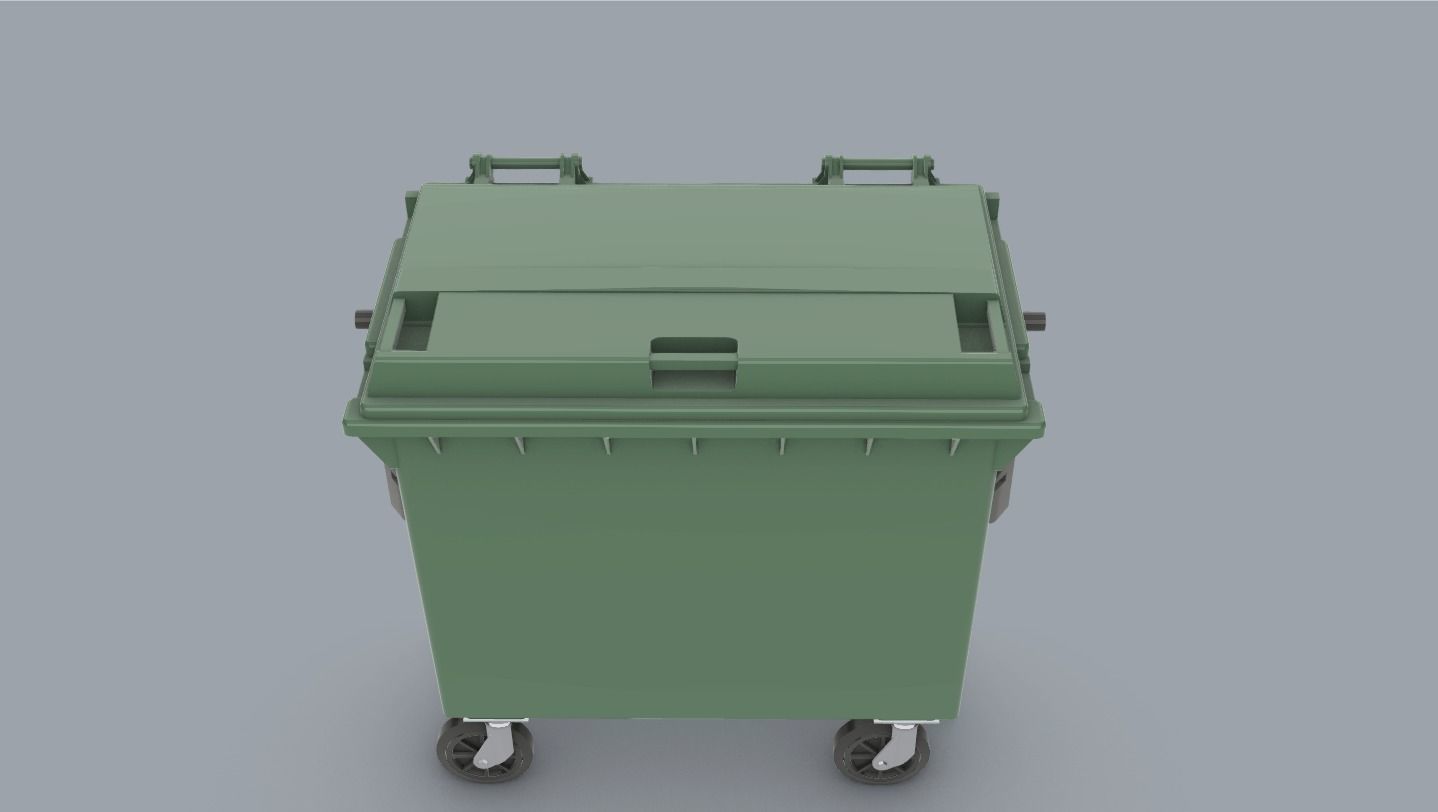 Weber Mobile Waste Container Garbage Dumpster Low-poly 3D model_6