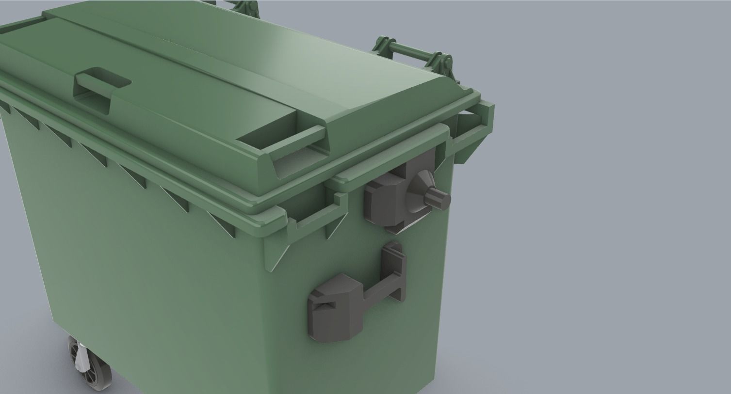 Weber Mobile Waste Container Garbage Dumpster Low-poly 3D model_7