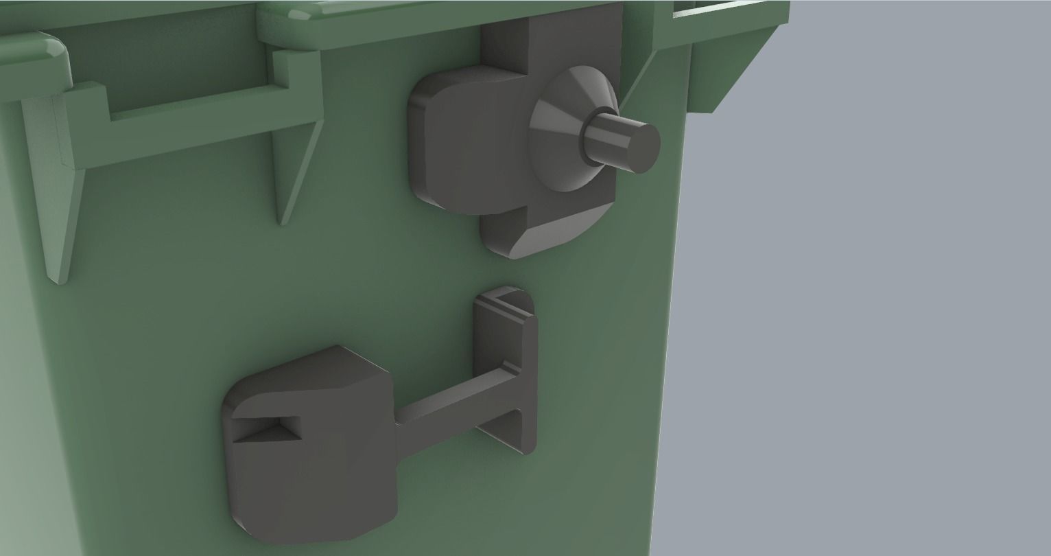 Weber Mobile Waste Container Garbage Dumpster Low-poly 3D model_9