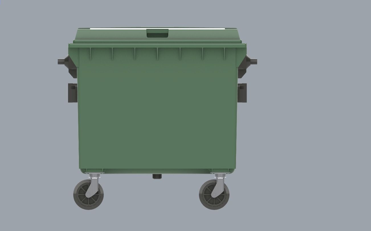 Weber Mobile Waste Container Garbage Dumpster Low-poly 3D model_20