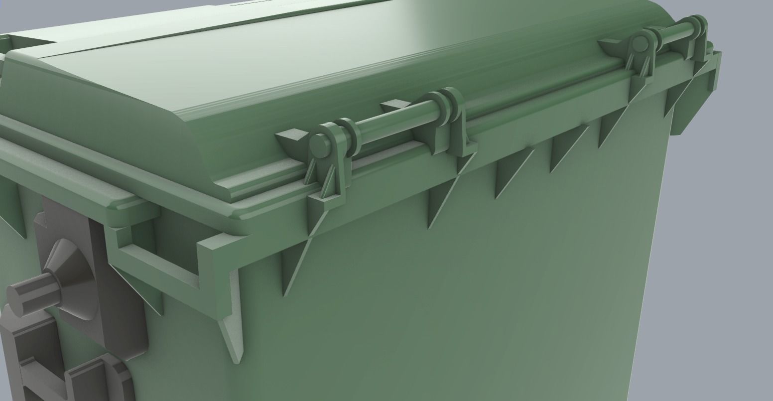 Weber Mobile Waste Container Garbage Dumpster Low-poly 3D model_8