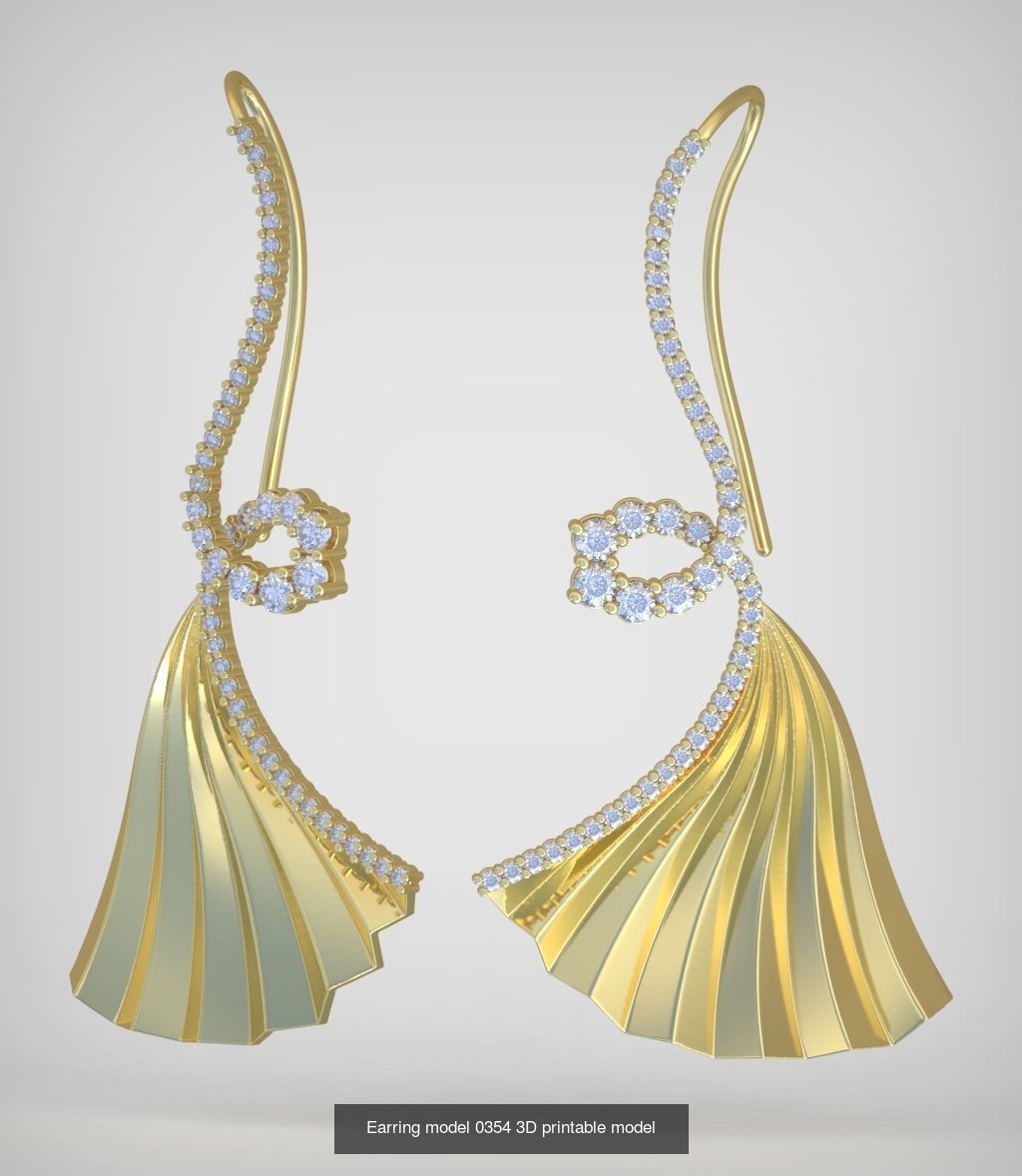 Ring and Earring Set 3D printable model 0103 3D Model Collection_5
