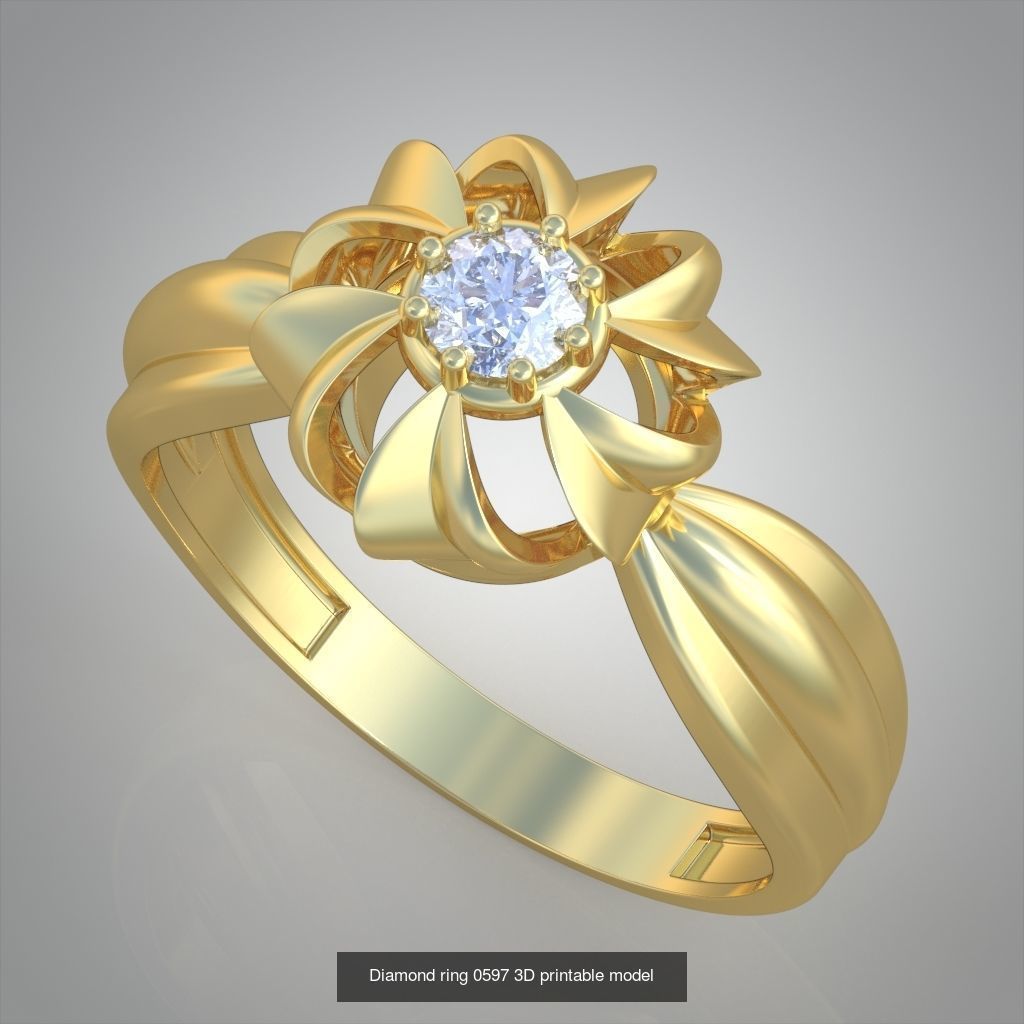 Ring and Earring Set 3D printable model 0104 3D Model Collection_4