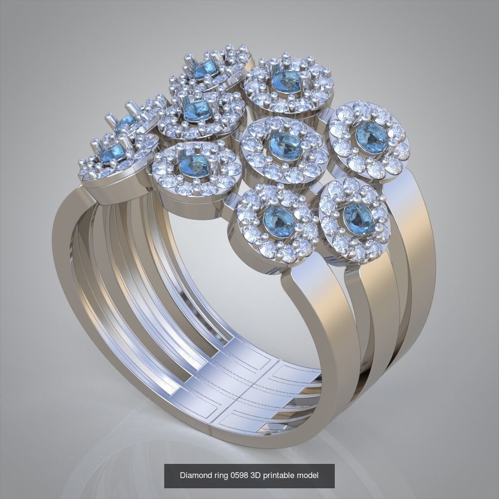 Ring and Earring Set 3D printable model 0105 3D Model Collection_5