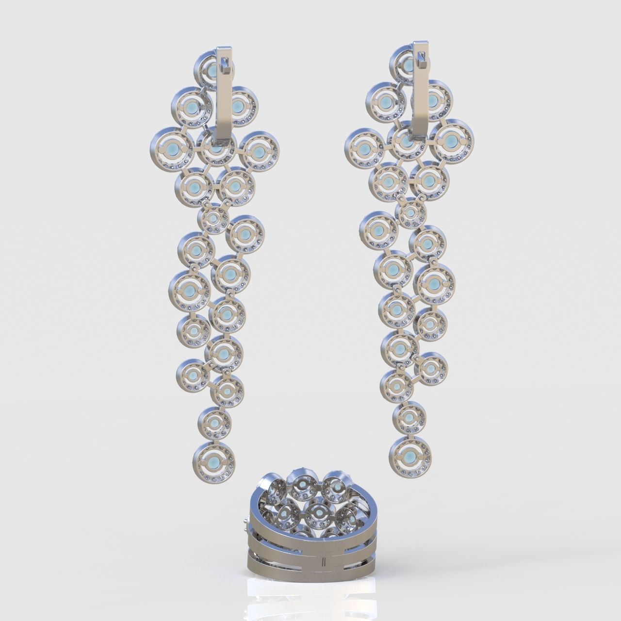 Ring and Earring Set 3D printable model 0105 3D Model Collection_9